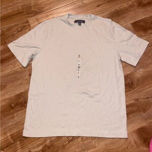 Croft & Barrow Men's Vintage Creme 100% Cotton Ribbed T Shirt Size Large New
